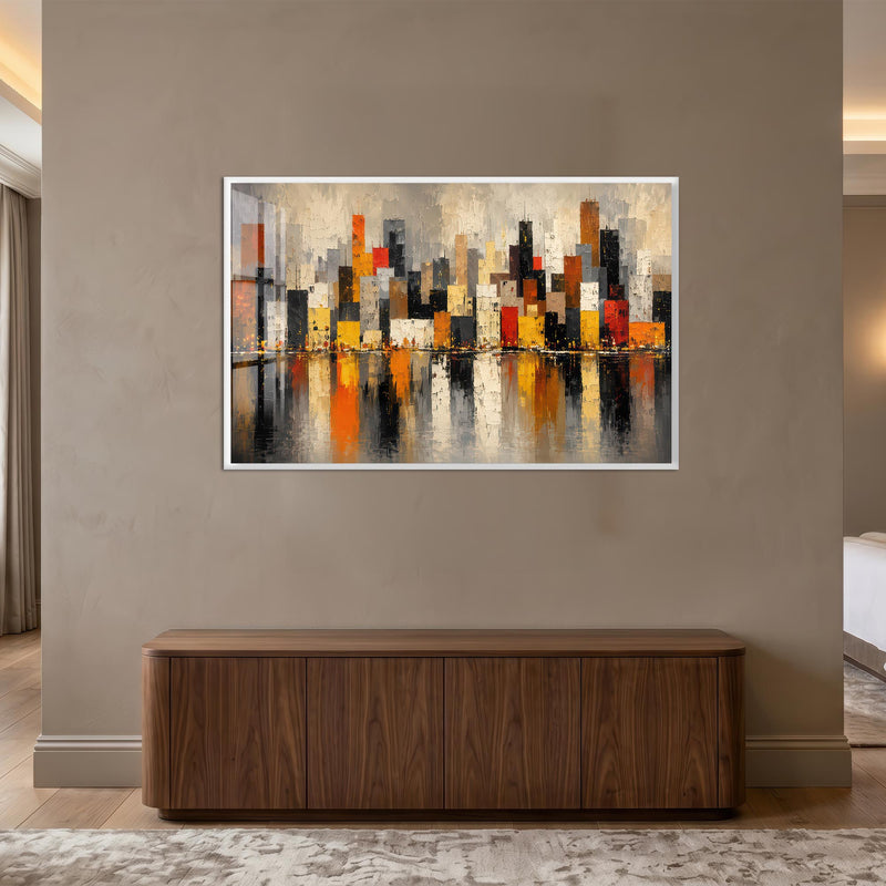 City Reflections with white frame