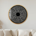 Monochrome Calligraphy Star Burst with gold frame
