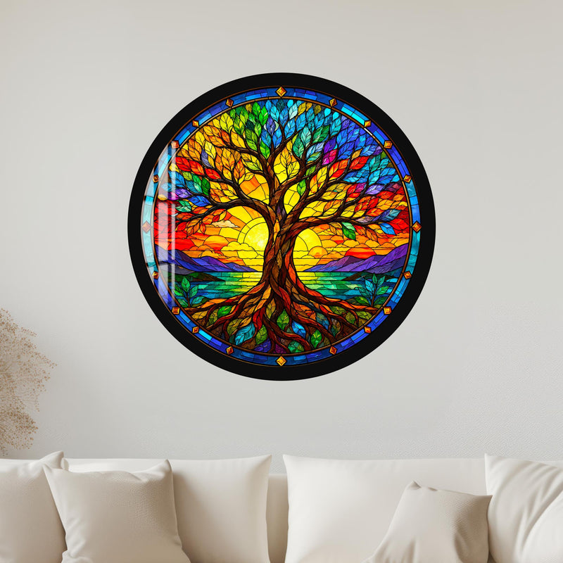 Rainbow Tree Of Life with black frame