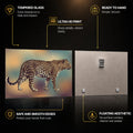 Golden Leopard — tempered glass, ultra HD print, ready to hang