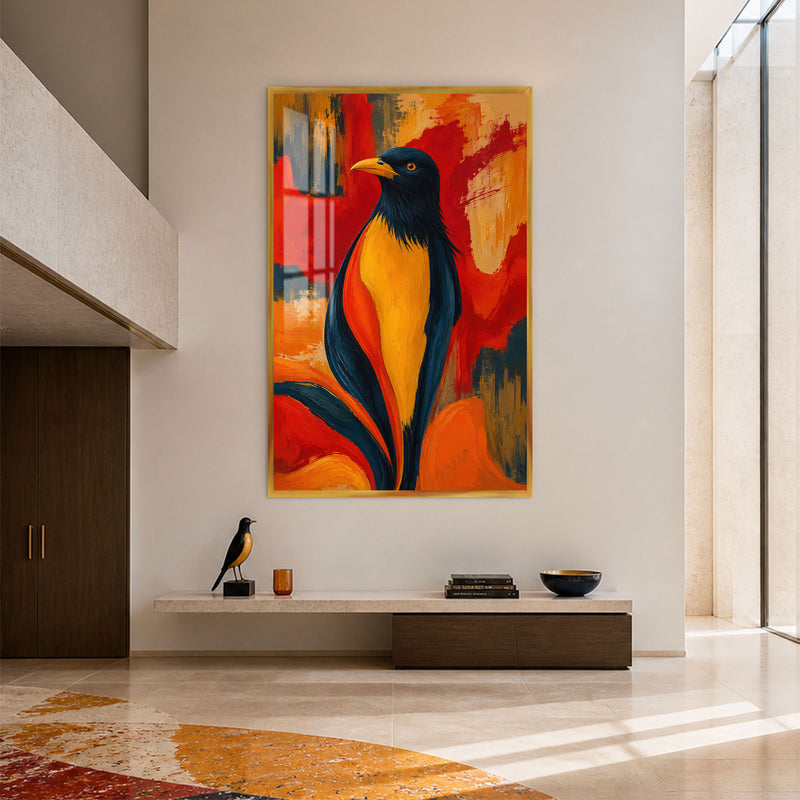 Tropical Songbird with gold frame