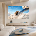 Artronauts Glass Print Elephant Sky Escalator Glass Wall Art
