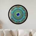 Turquoise Evil Eye Mandala with gold frame