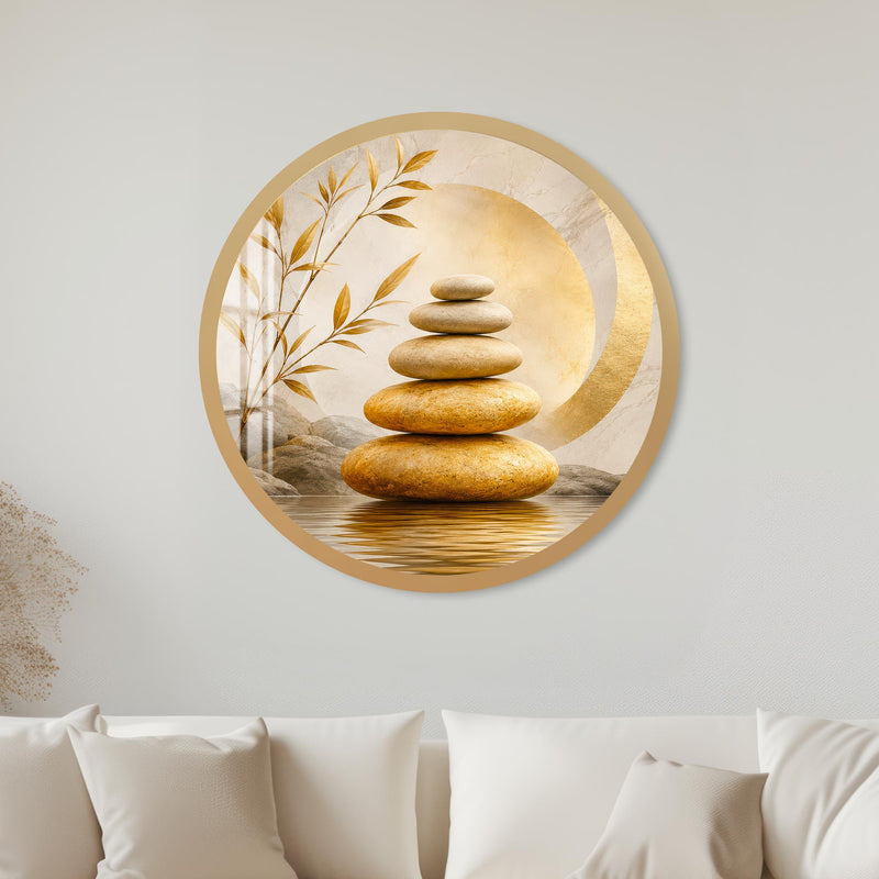 Golden Zen Balance with gold frame