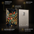 Golden Islamic Calligraphy II — tempered glass, ultra HD print, ready to hang