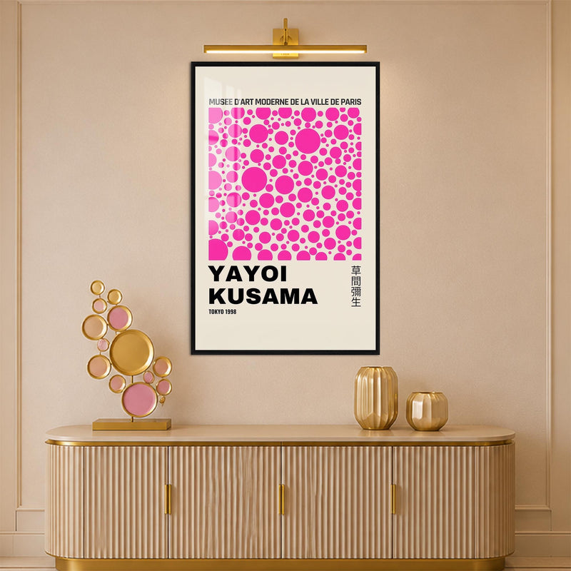 Kusama Pink Dots with black frame