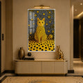 Golden Polka Dot Cat with white frame