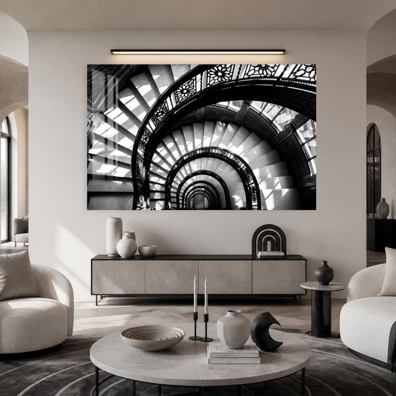 Artronauts Glass Print Spiral Staircase Depths Glass Wall Art