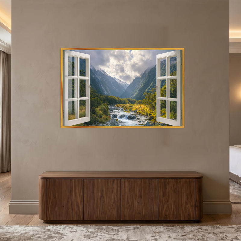 Open Window Valley with gold frame