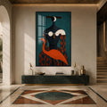 Artronauts Glass Print 12x18 cm | 4.7"x7.1" / Black Flamingo Guardian Glass Wall Art