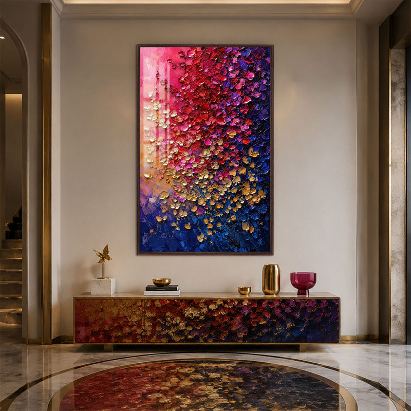 Artronauts Glass Print 12x18 cm | 4.7"x7.1" / Walnut Chromatic Petal Cascade Glass Wall Art