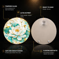 White Lotus Bloom — tempered glass, ultra HD print, ready to hang