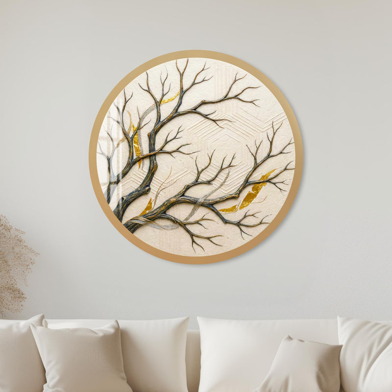 Golden Branches with black frame
