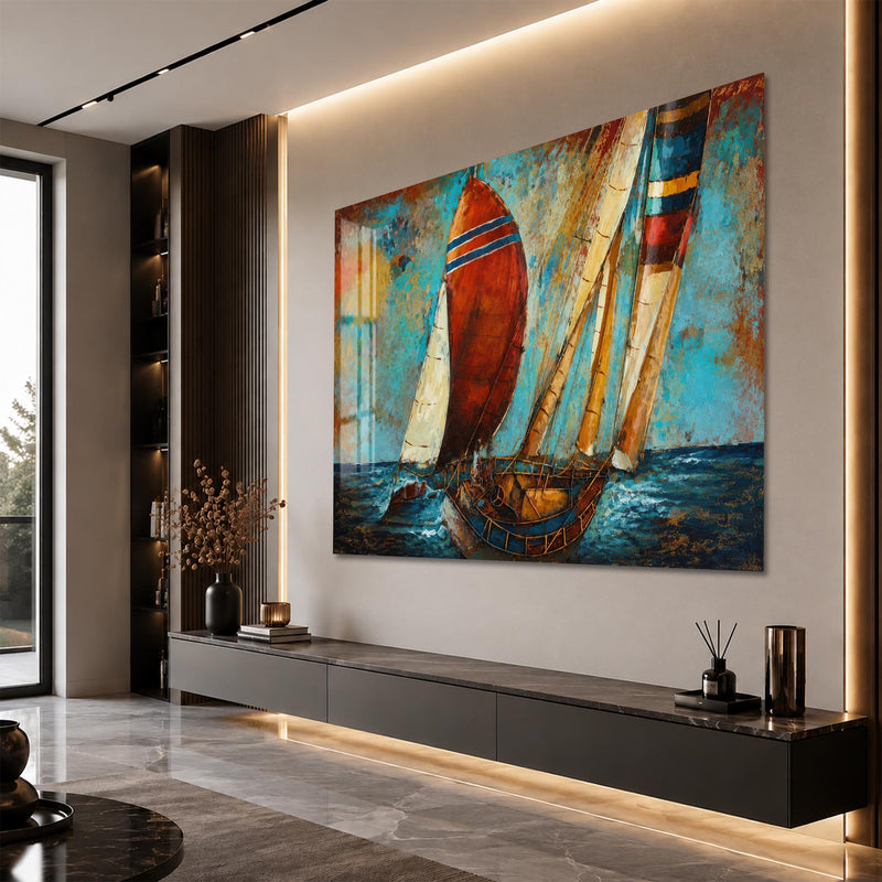 Artronauts Glass Print Weathered Sails Glass Wall Art