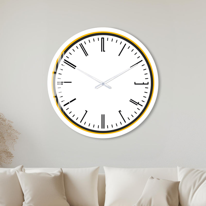 Yellow Minimalist Timepiece with white frame