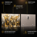 Golden World Metropolis — tempered glass, ultra HD print, ready to hang