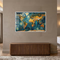 Starry World Map with white frame