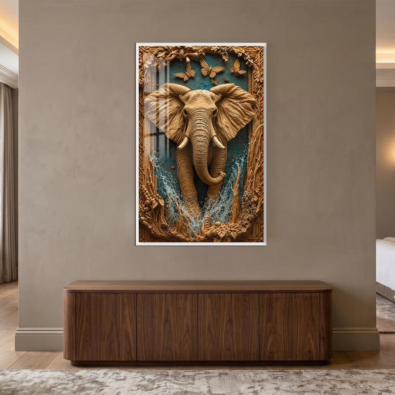 Gilded Elephant Majesty with white frame