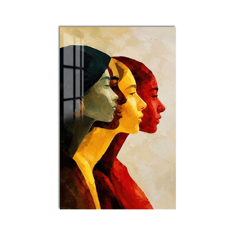Artronauts Glass Print Three Faces Glass Wall Art