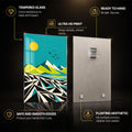 Abstract Horizons — tempered glass, ultra HD print, ready to hang