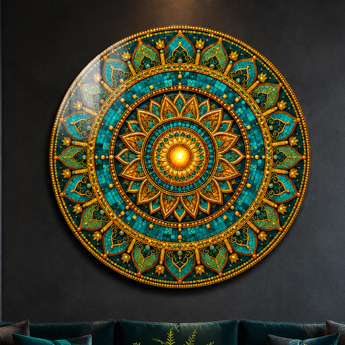 Turquoise Sun Mandala lifestyle view