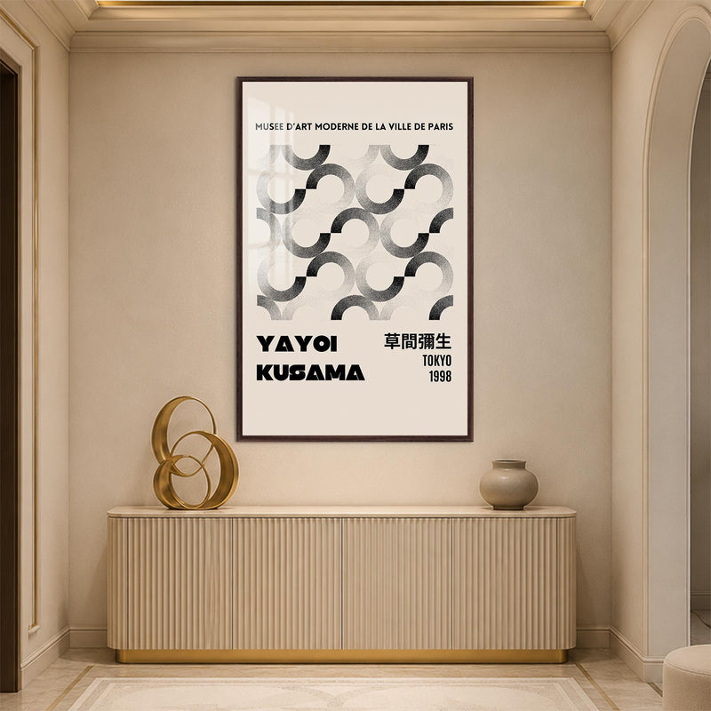 Yayoi Kusama Retro Poster with walnut frame