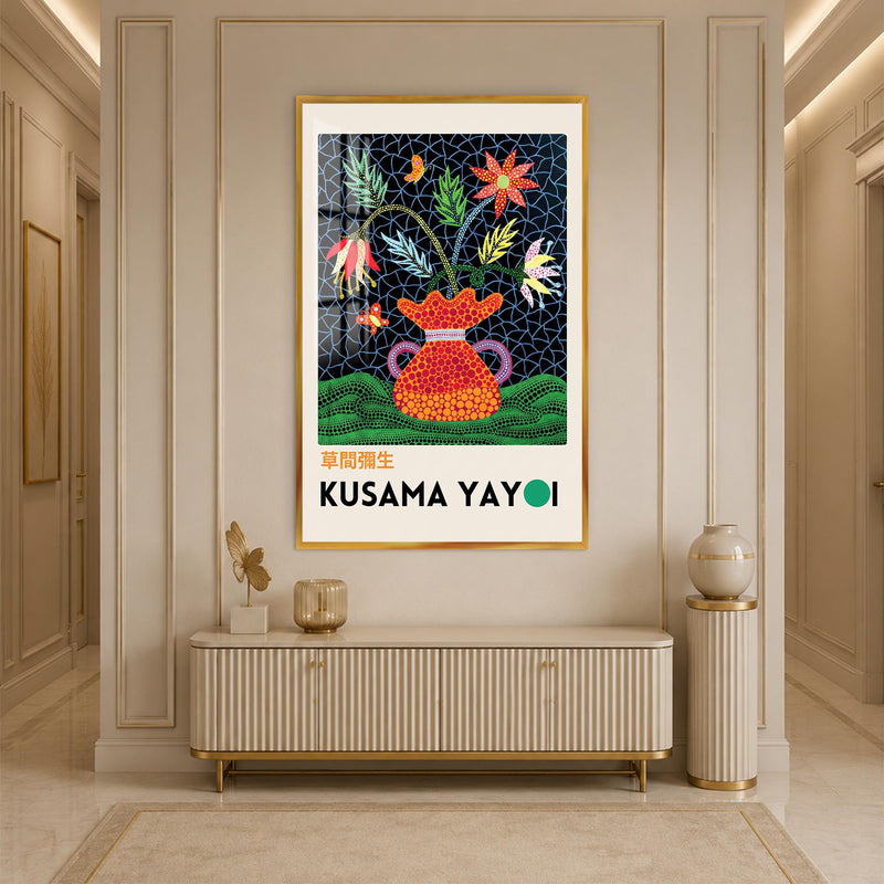 Kusama Floral Reverie with gold frame