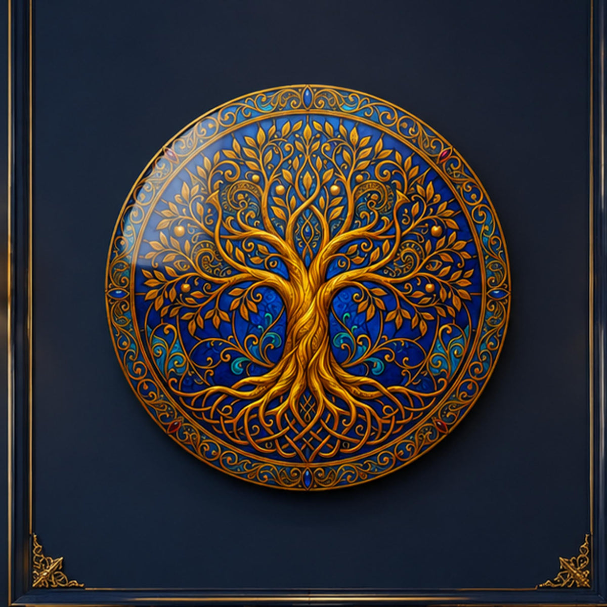 Golden Tree Of Life II — tempered glass, ultra HD print, ready to hang