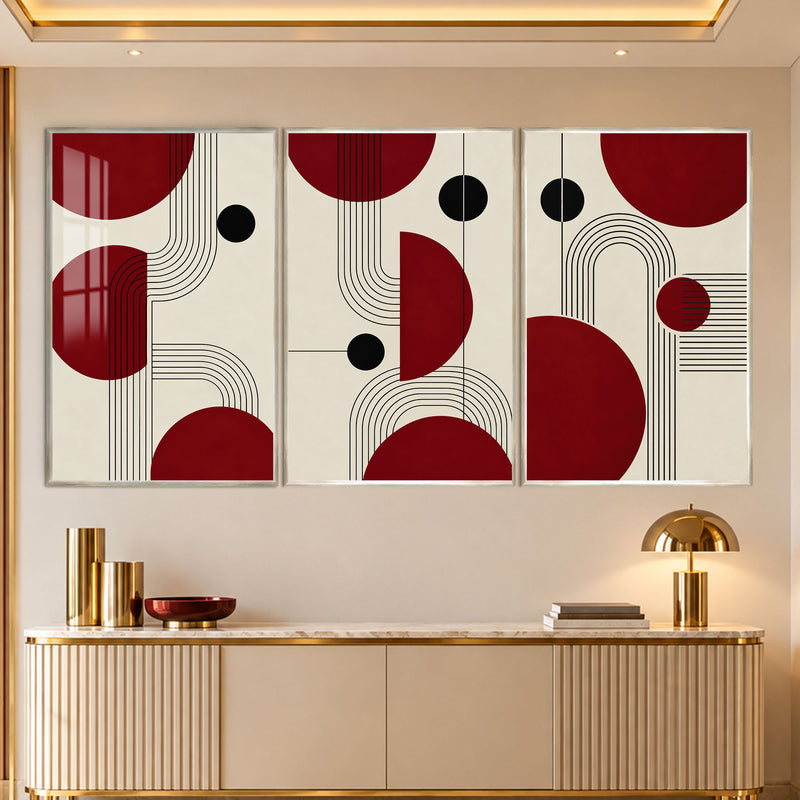 Crimson Curve with silver frame