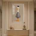 Striped Duck Character with silver frame