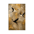 Artronauts Glass Print Golden Crane Flight Glass Wall Art