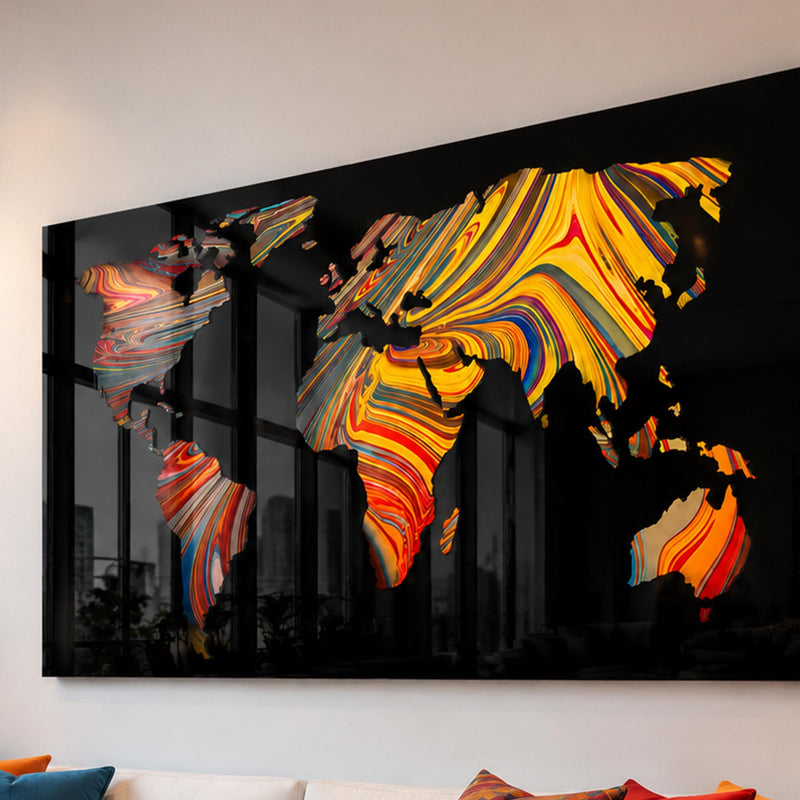 Marbled World Map lifestyle view