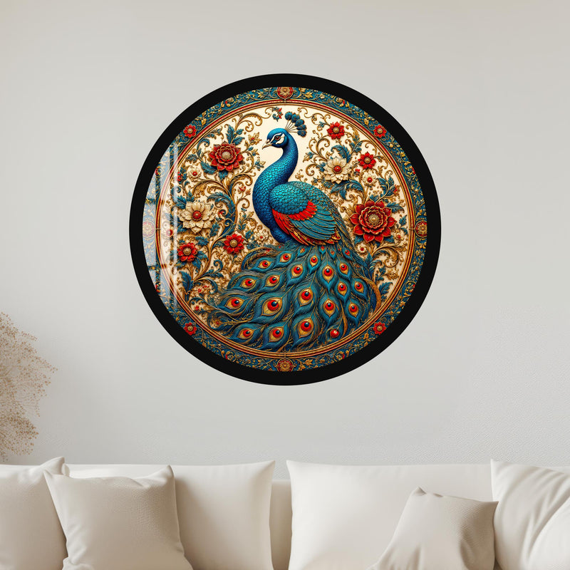 Royal Peacock Garden with black frame
