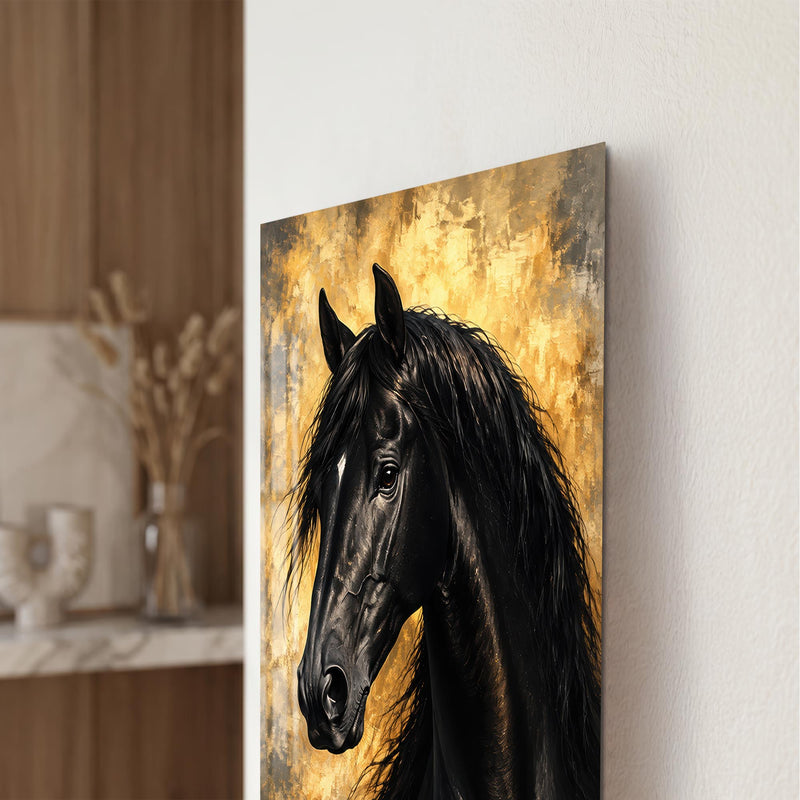 Black Stallion Portrait close-up angled detail
