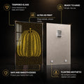 Golden Dotted Pumpkin — tempered glass, ultra HD print, ready to hang