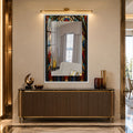 Gothic Stained Glass with white frame