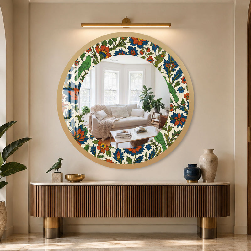 Botanical Birdsong with gold frame