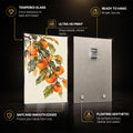 Persimmon Branch — tempered glass, ultra HD print, ready to hang