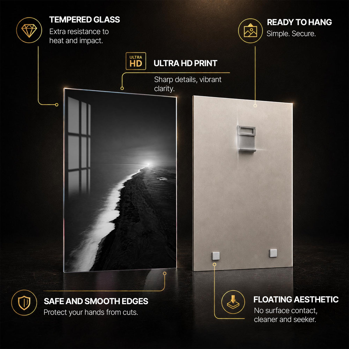 Edge Of Dawn — tempered glass, ultra HD print, ready to hang