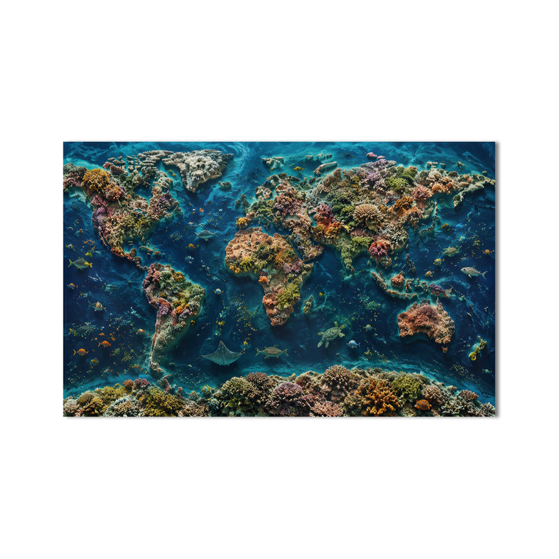 Coral Reef World Map product shot on white background