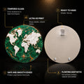 Emerald Marble World — tempered glass, ultra HD print, ready to hang