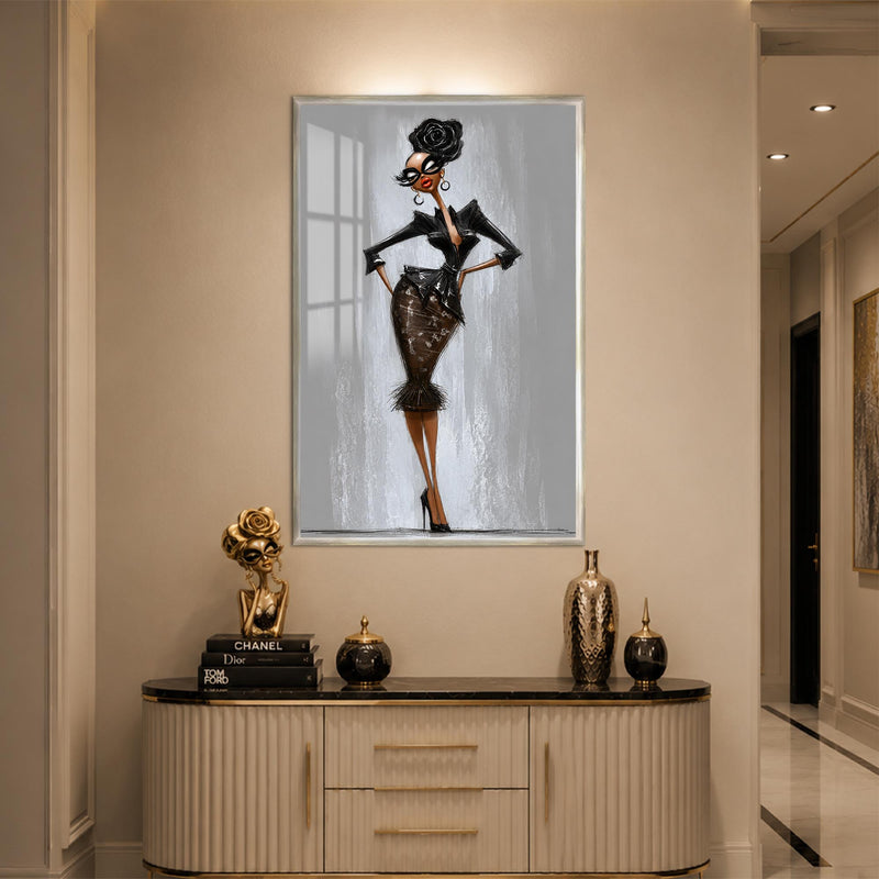 Black Rose Fashionista with silver frame