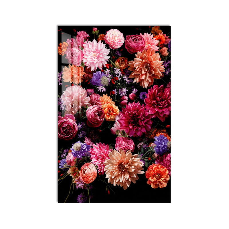Artronauts Glass Print Midnight Dahlia Garden Glass Wall Art