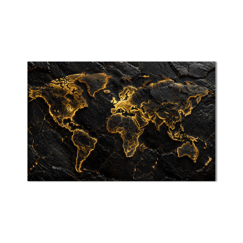 Golden World Map product shot on white background