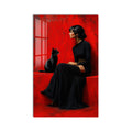 Lady And Black Cat product shot on white background