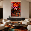 Artronauts Glass Print Peacock Neon Muse Glass Wall Art