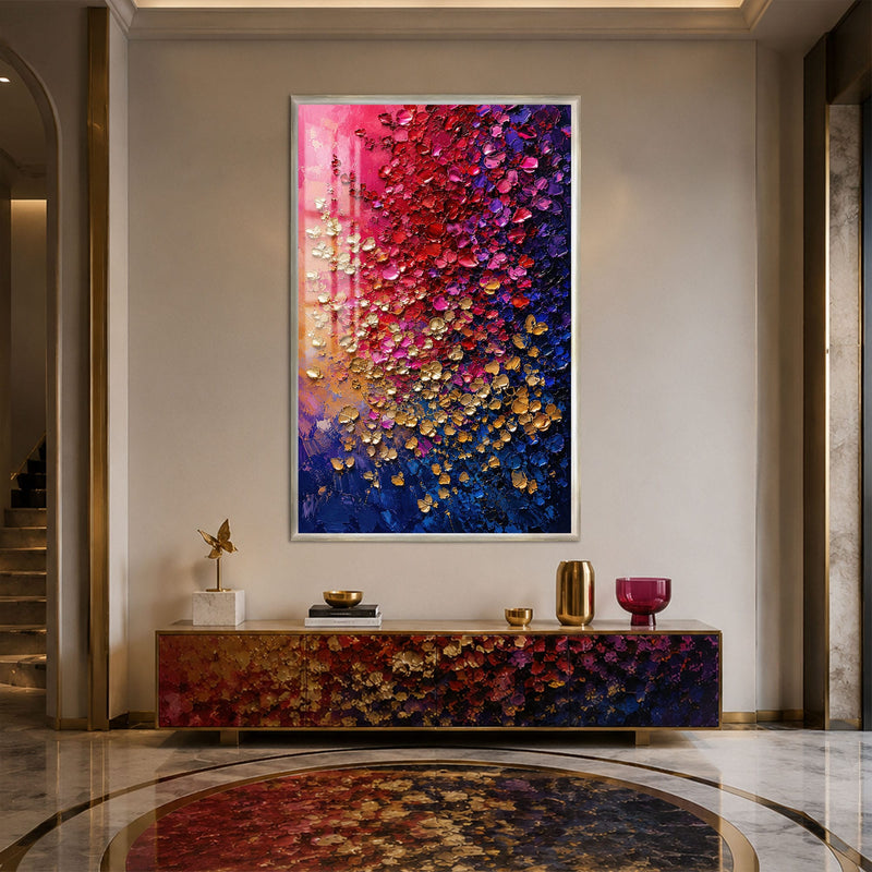 Artronauts Glass Print 12x18 cm | 4.7"x7.1" / Silver Chromatic Petal Cascade Glass Wall Art