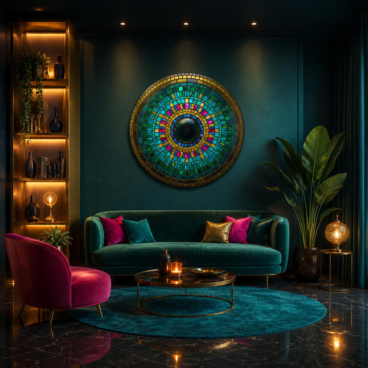 Emerald Mosaic Halo in a modern room