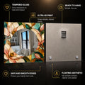 Magnolia Mosaic — tempered glass, ultra HD print, ready to hang