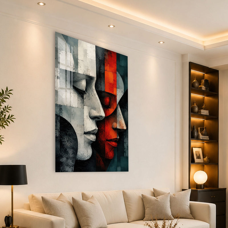 Artronauts Glass Print Faces in Contrast Glass Wall Art